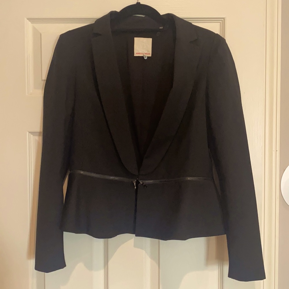 Rebecca Taylor Black Wool & Knit Blazer Size 10